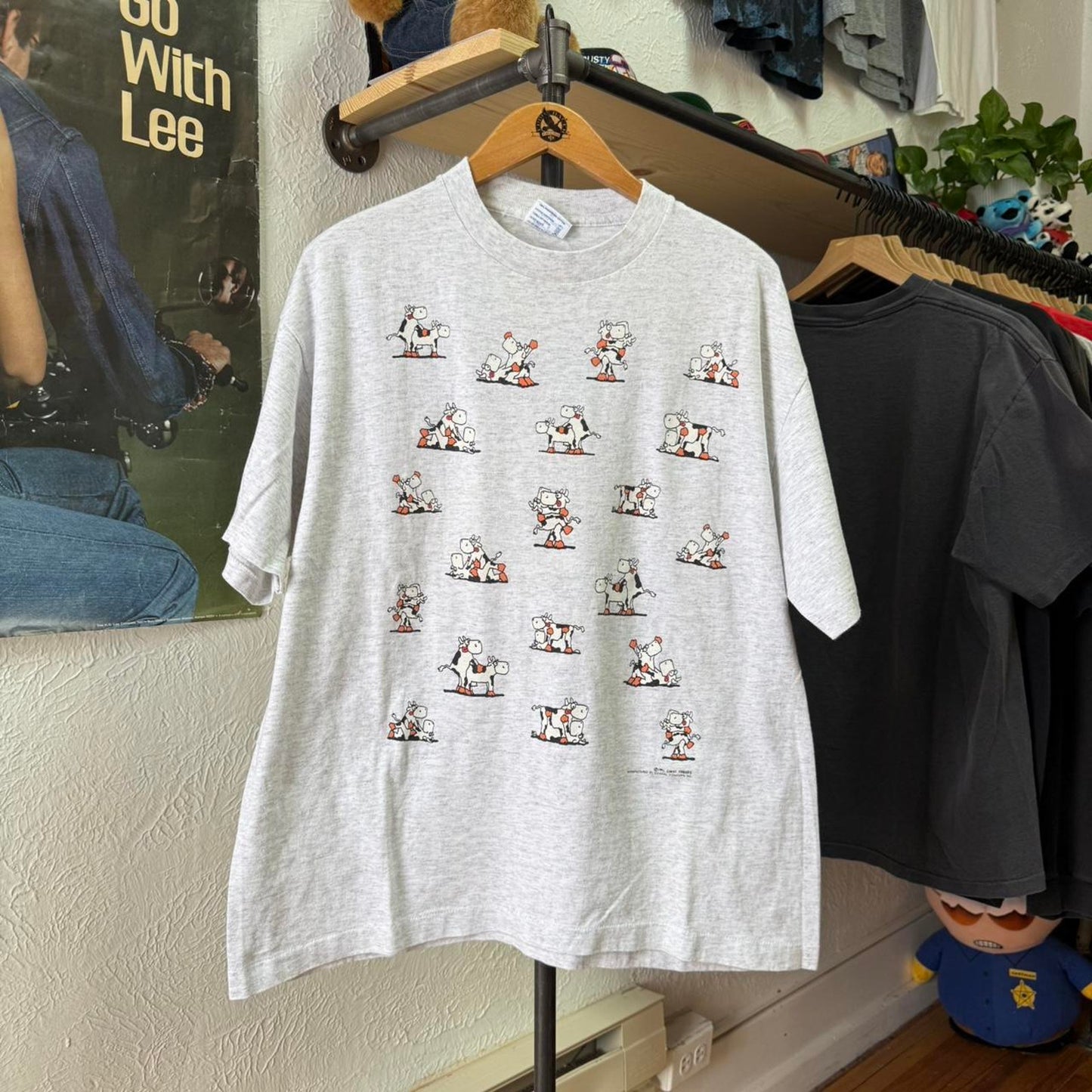 Vintage 90s Cow S*x Position Animal Cartoon T-Shirt - X-Large