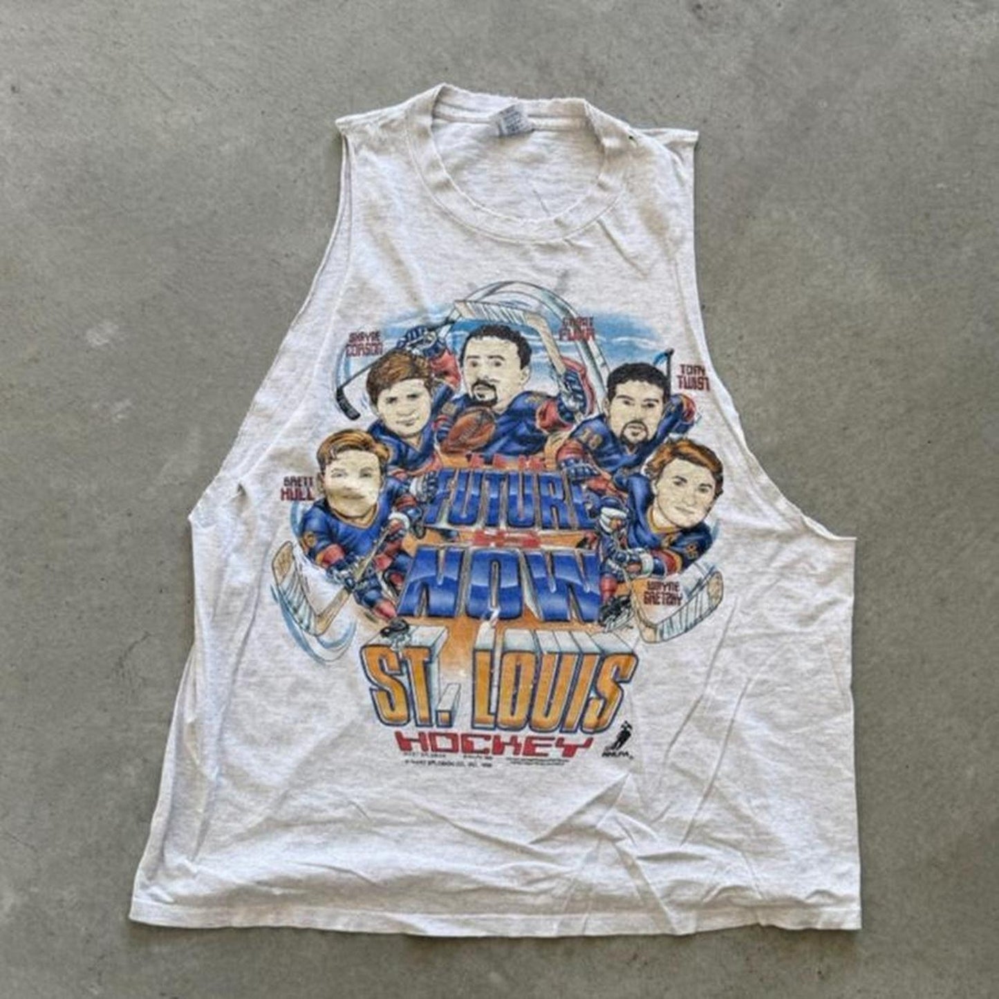 Vintage 90s Saint Louis Blues NHL Caricature Cutoff T-Shirt - X-Large