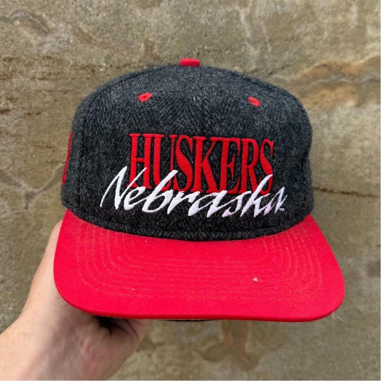 Vintage 90s Nebraska Huskers Wool Snapback