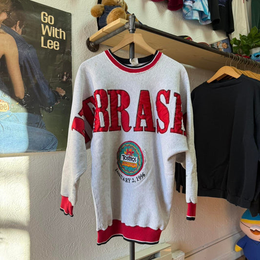 Vintage 1996 Nebraska Tostitos Fiesta Bowl Spell Out Crewneck - X-Large
