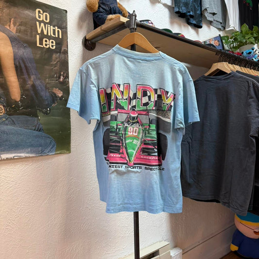 Vintage 80s Indy 500 Racing Race Car T-Shirt - Large