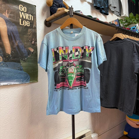 Vintage 80s Indy 500 Racing Race Car T-Shirt - Large