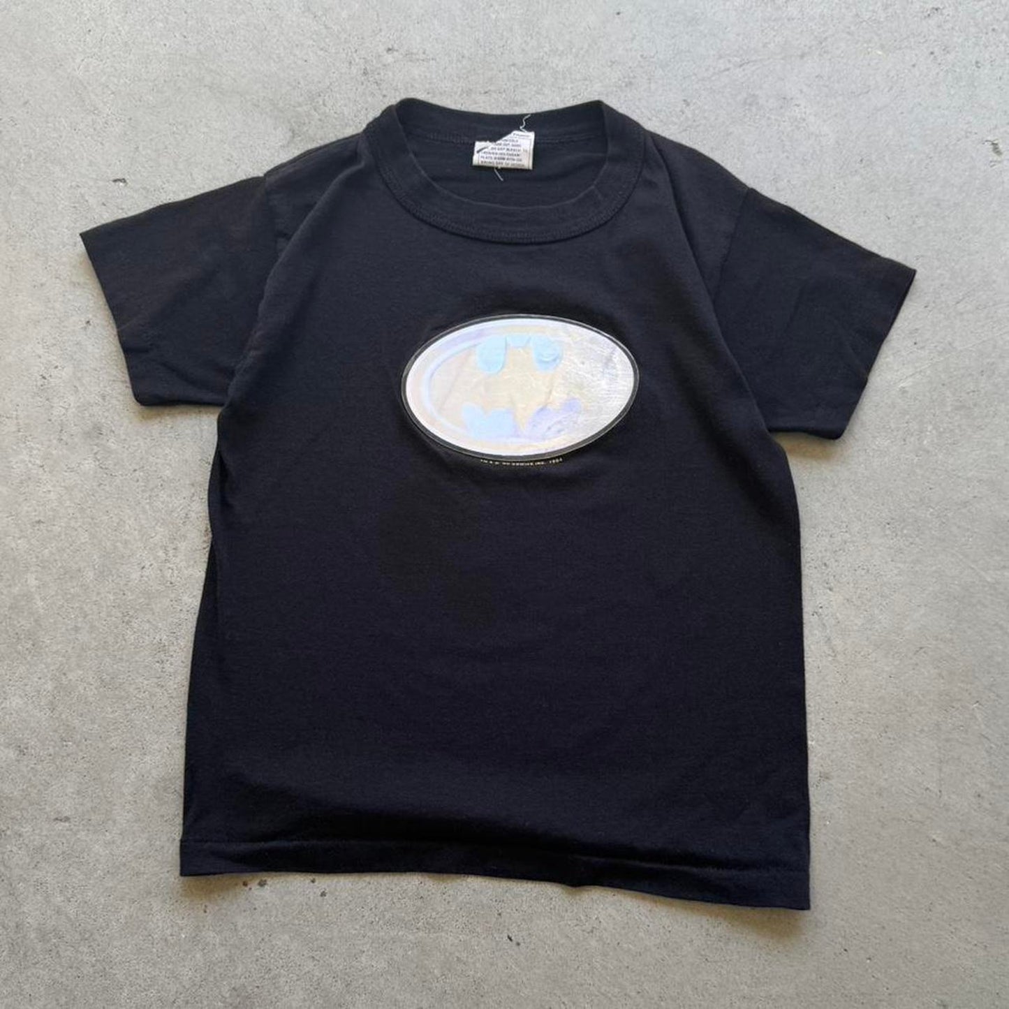 Vintage 90s Batman Iridescent Logo T-Shirt - Kids 10-12