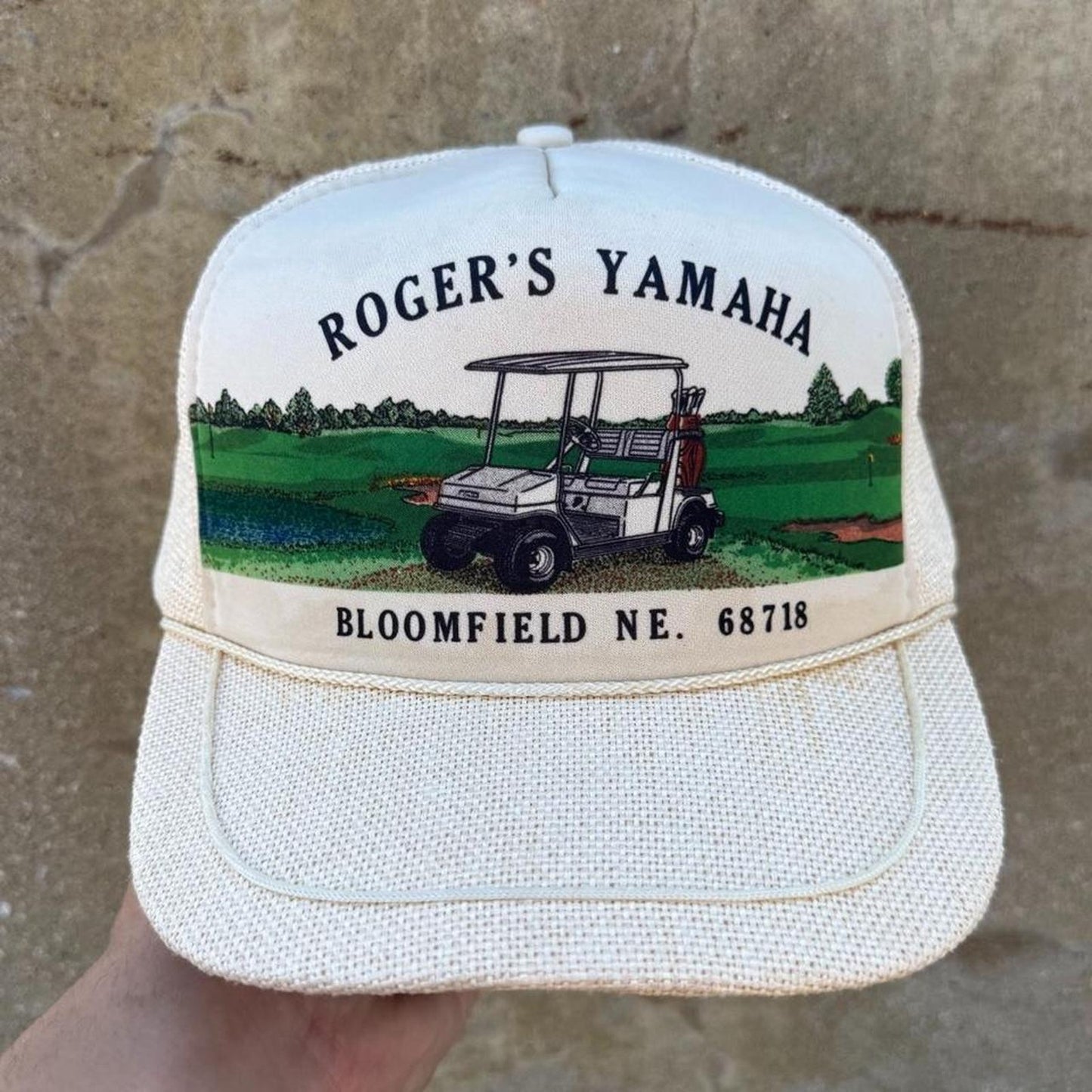 Vintage 90s Roger’s Yamaha Golf Cart Golfing Trucker Cap