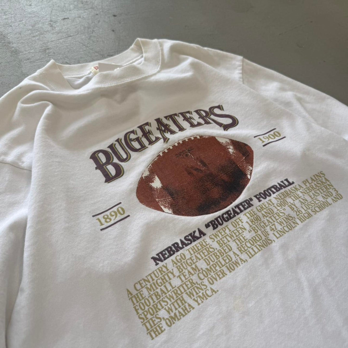 Vintage 90s Nebraska Huskers Bugeaters Football T-Shirt - Medium