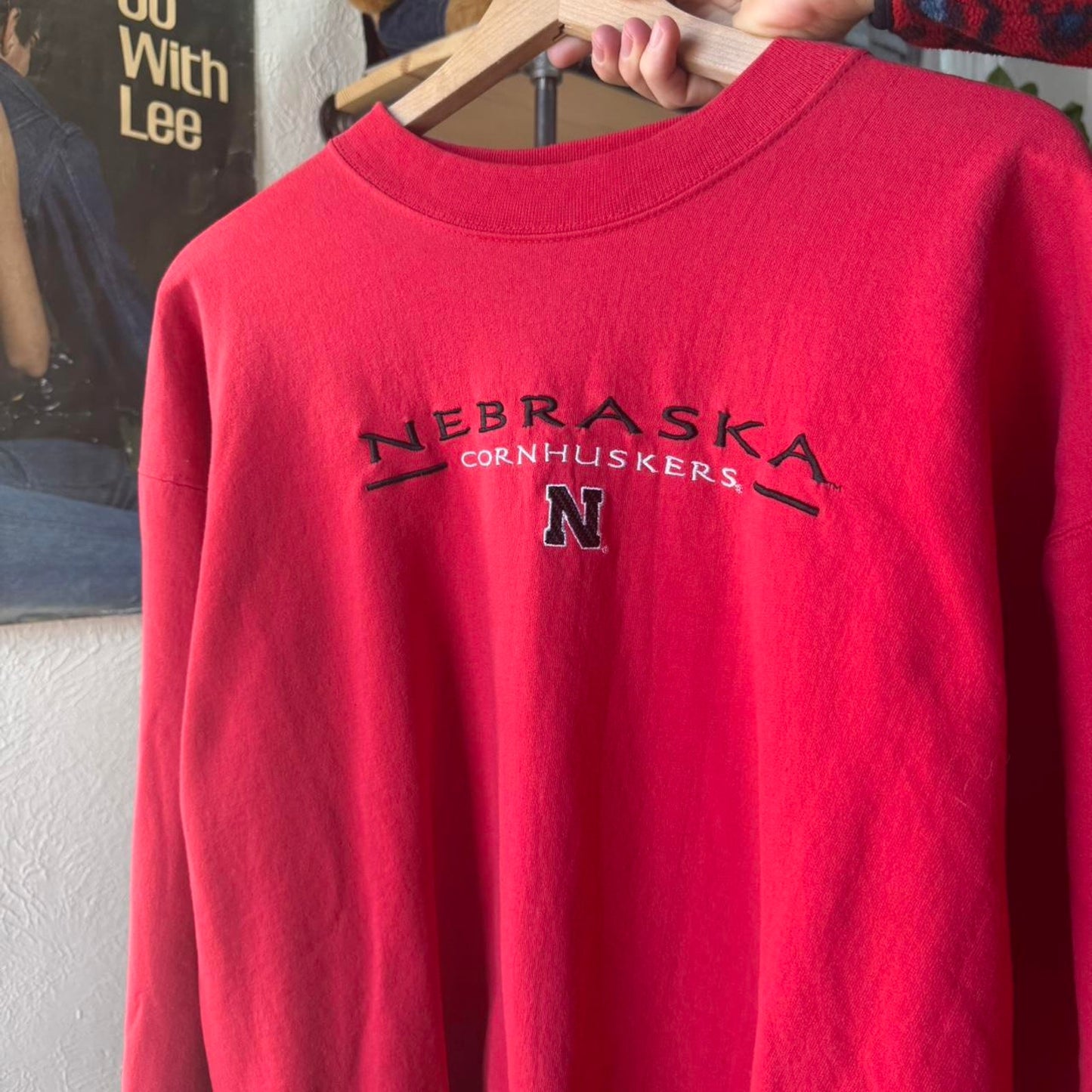 Vintage 90s Nebraska Huskers Embroidered Crewneck  - X-Large