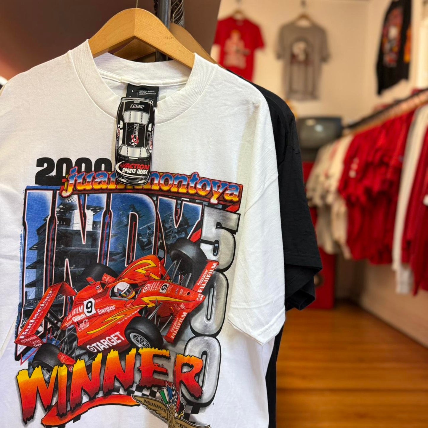 Vintage 2000 Juan Montoya Indy 500 Nacsar Racing T-Shirt - Large