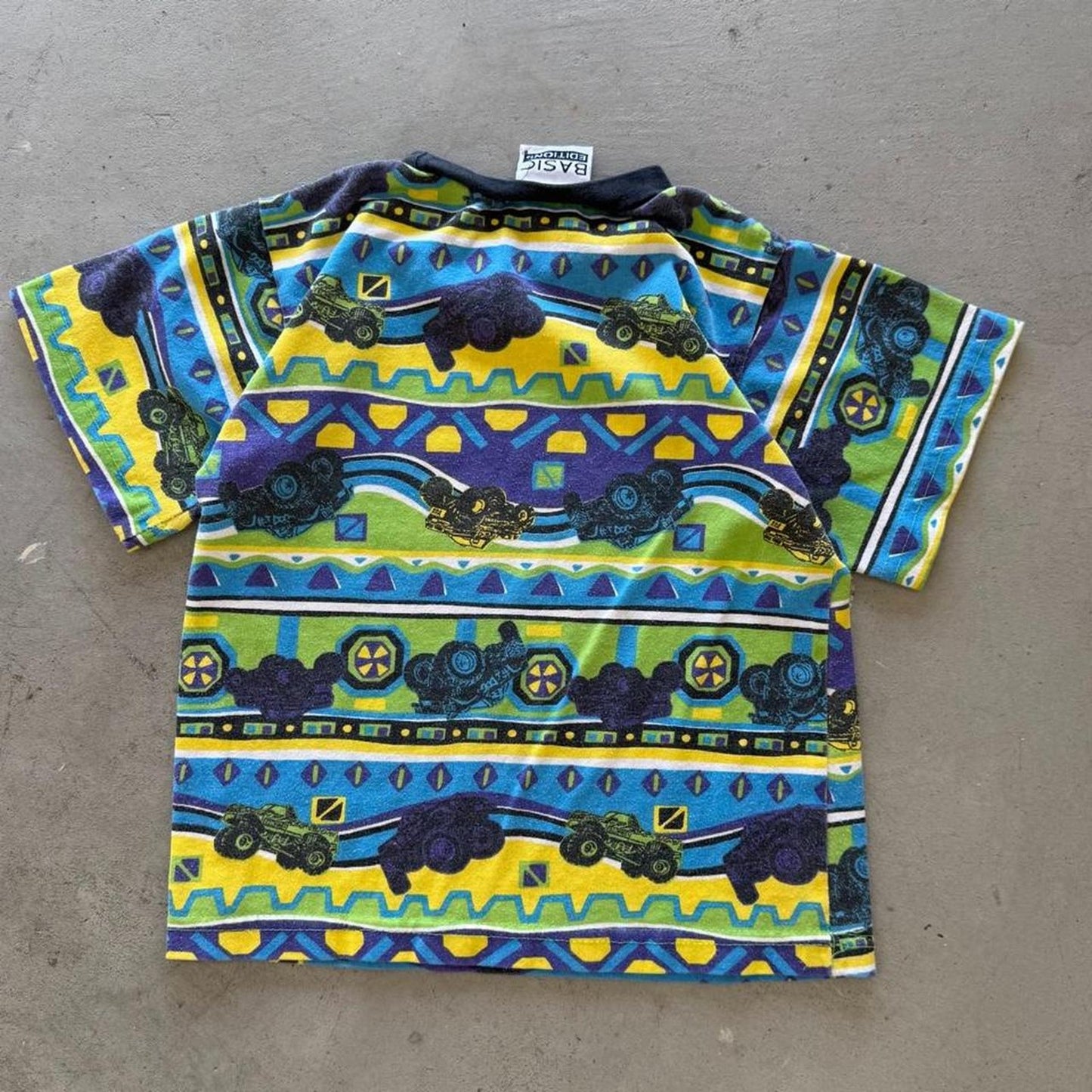 Vintage 90s Monster Truck All Over Print T-Shirt - Kids 7