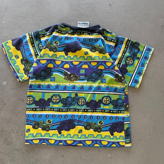 Vintage 90s Monster Truck All Over Print T-Shirt - Kids 7