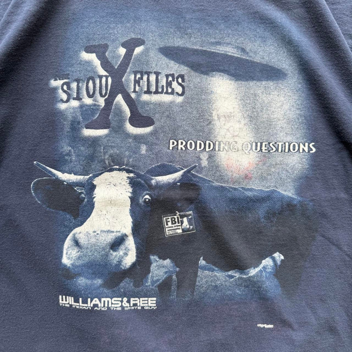 Vintage 90s X Files Sioux Files Cow Parody Comedy T-Shirt - X-Large