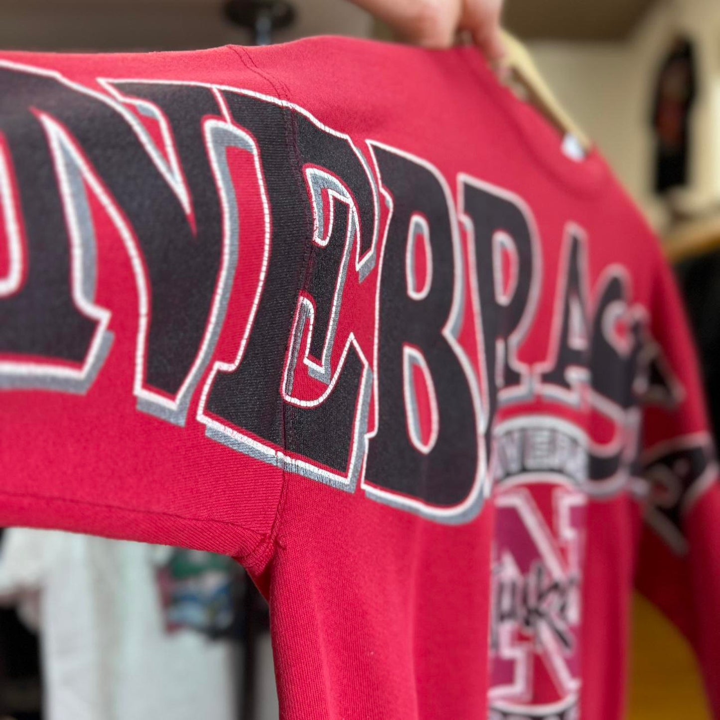 Vintage 90s Nebraska Huskers Spell Out Puff Print Crewneck
