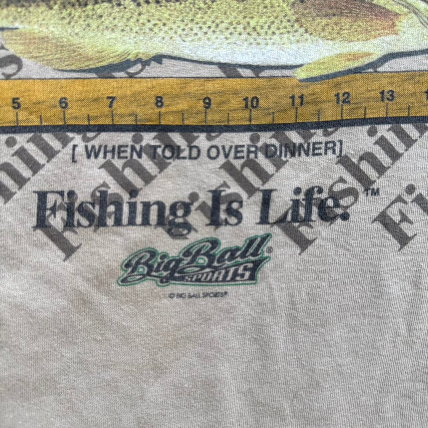 Vintage 90s Fish Fishing Measuring Animal T-Shirt - X-Large