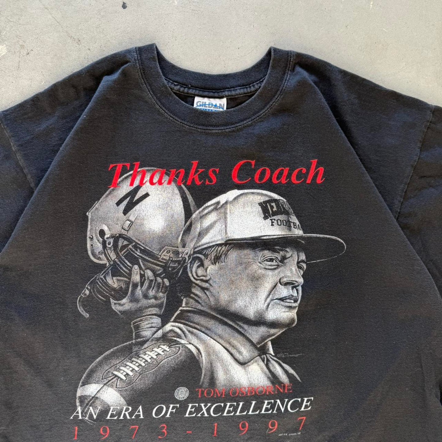 Vintage 90s Nebraska Huskers Thanks Coach Osborne T-Shirt - X-Large