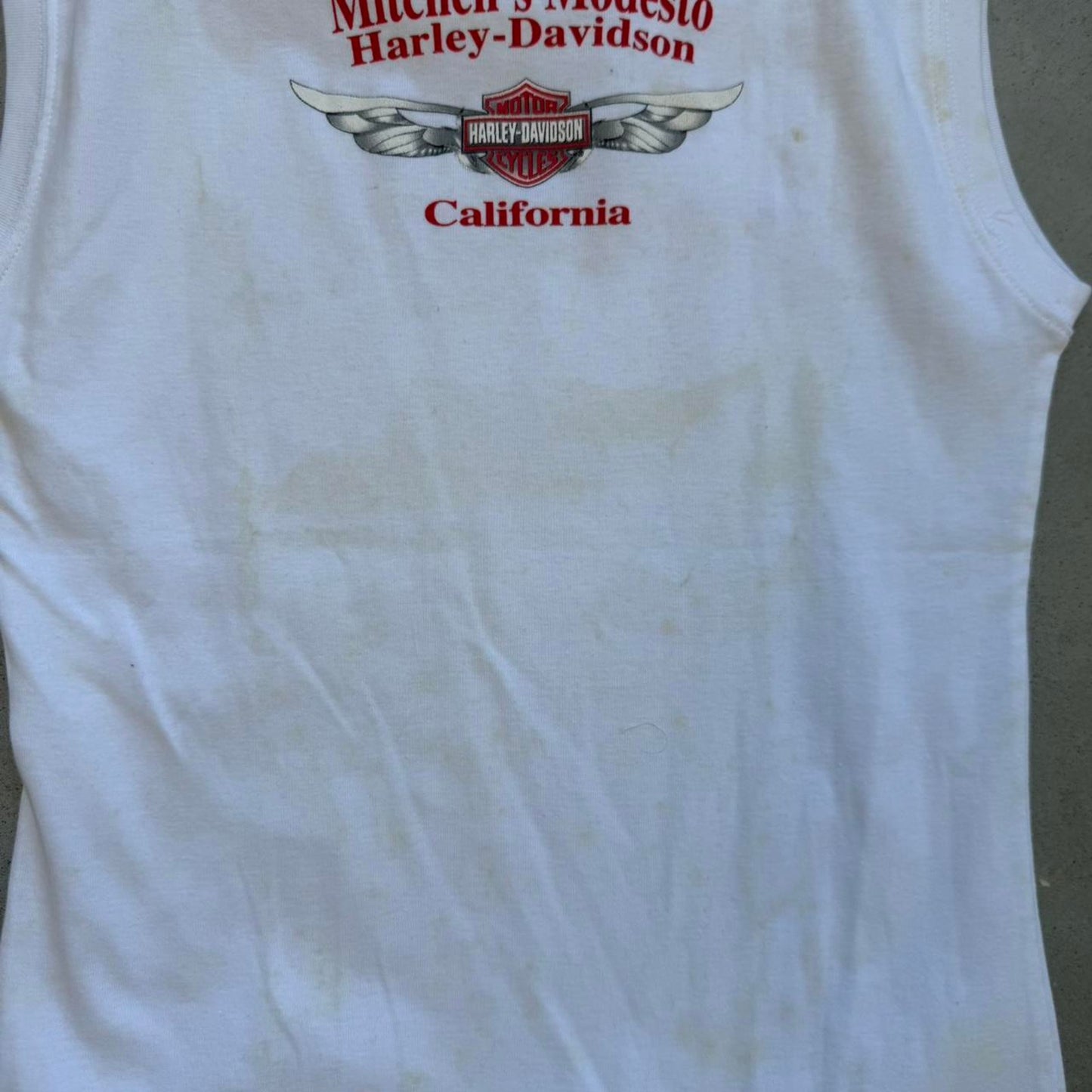 Vintage Harley Davidson Flower California Tank Top - Large (W)