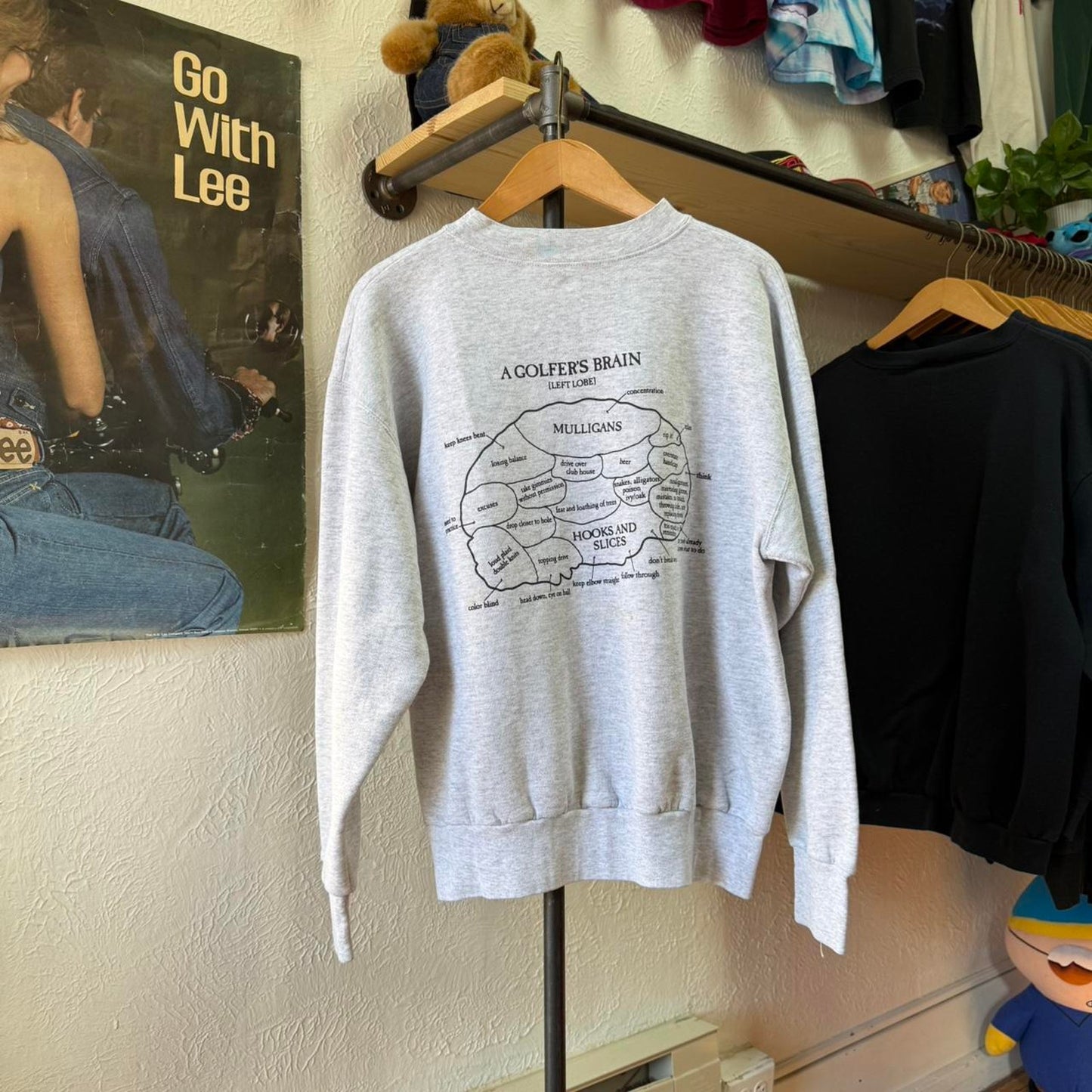 Vintage 90s A Golfers Brain Humor Comedy Crewneck - X-Large