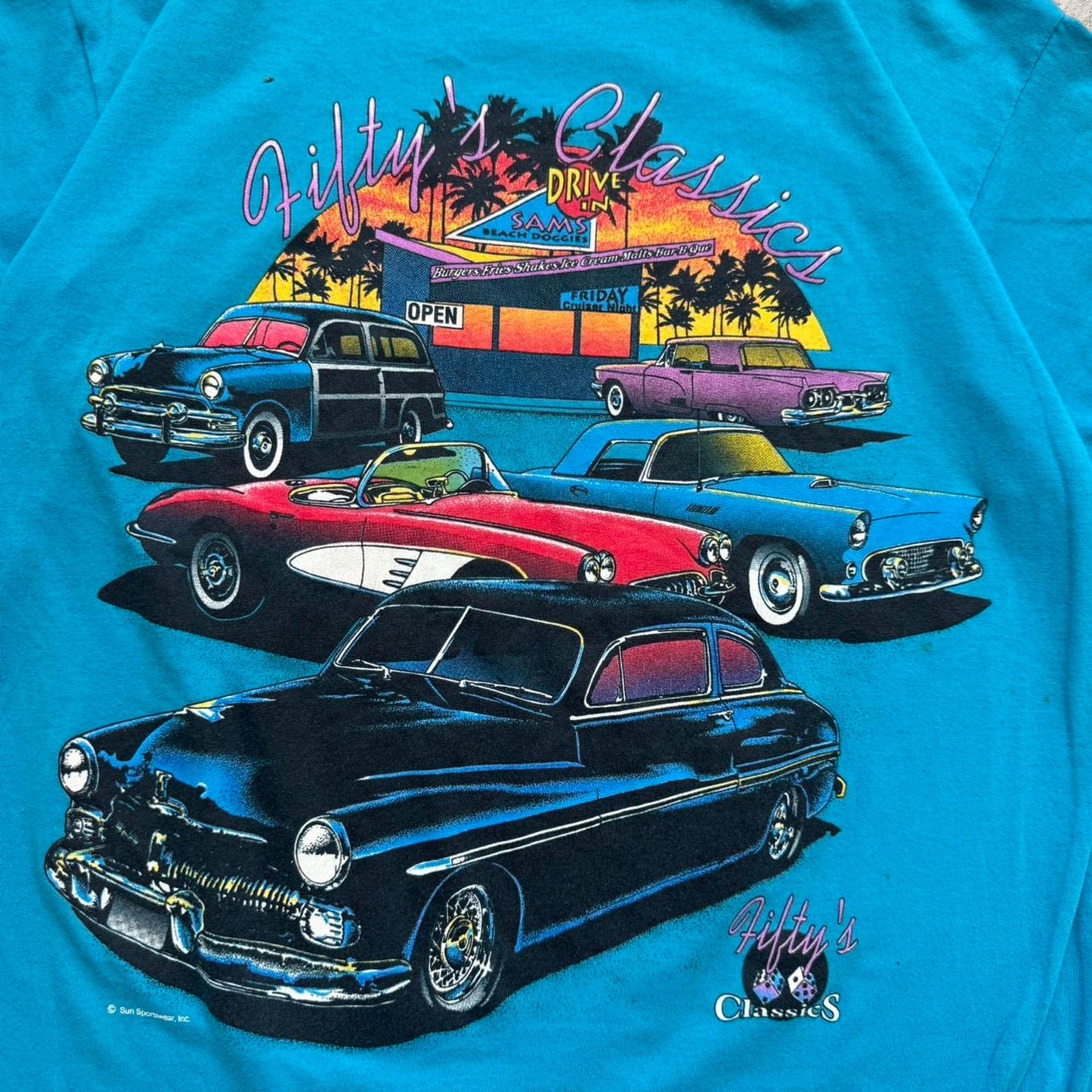 Vintage 90s Route 66 Hot Rod Car T-Shirt - Large