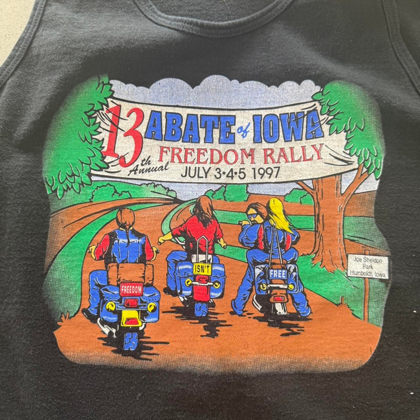 Vintage 90s Motorcycle Abate Biker Tank Top T-Shirt - Large