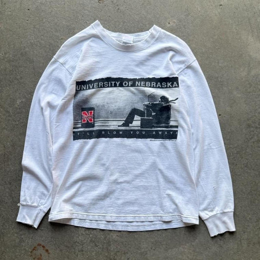 Vintage 90s University of Nebraska Maxwell Parody Longsleeve T-Shirt - Medium