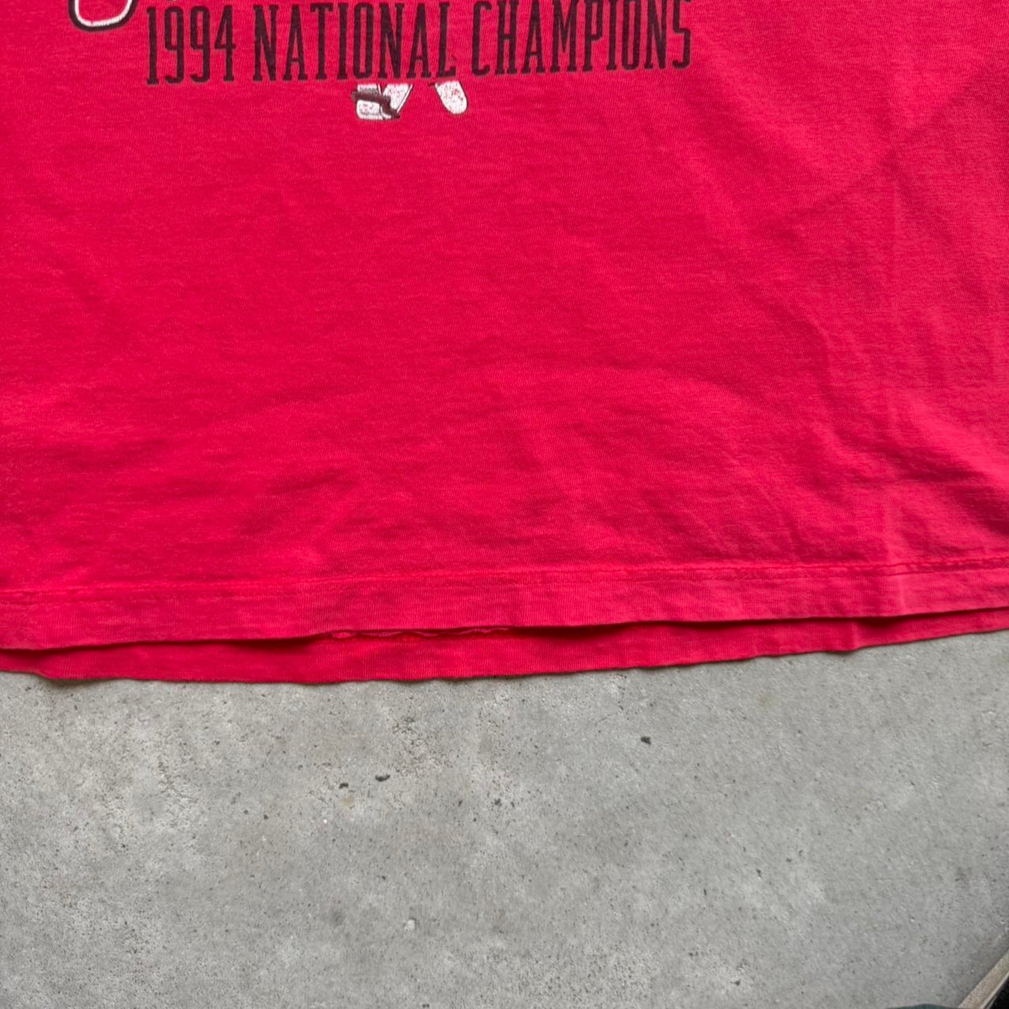 Vintage 1994 Nebraska Huskers National Champions Helmet T-Shirt - Large