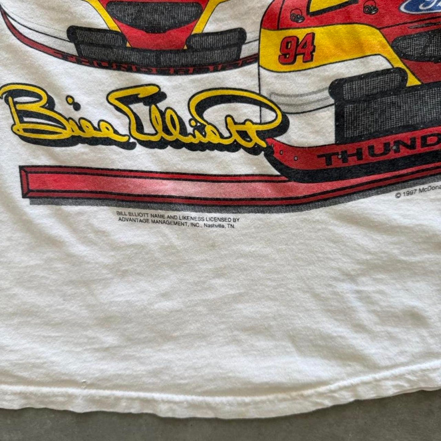 Vintage 90s NASCAR McDonald’s Bill Elliot Racing T-Shirt - Large