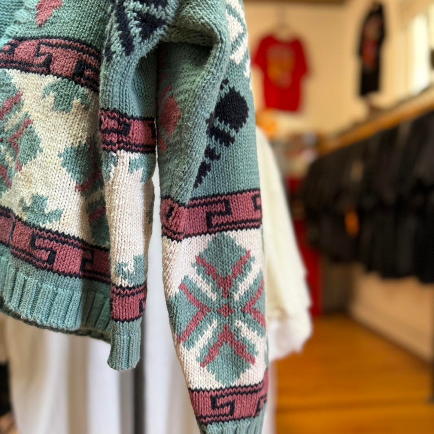 Vintage 90s Knitted Cardigan Sweater - Medium