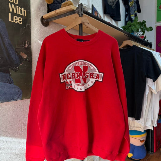 Vintage 90s Nebraska Huskers Football Crewneck - XX-Large