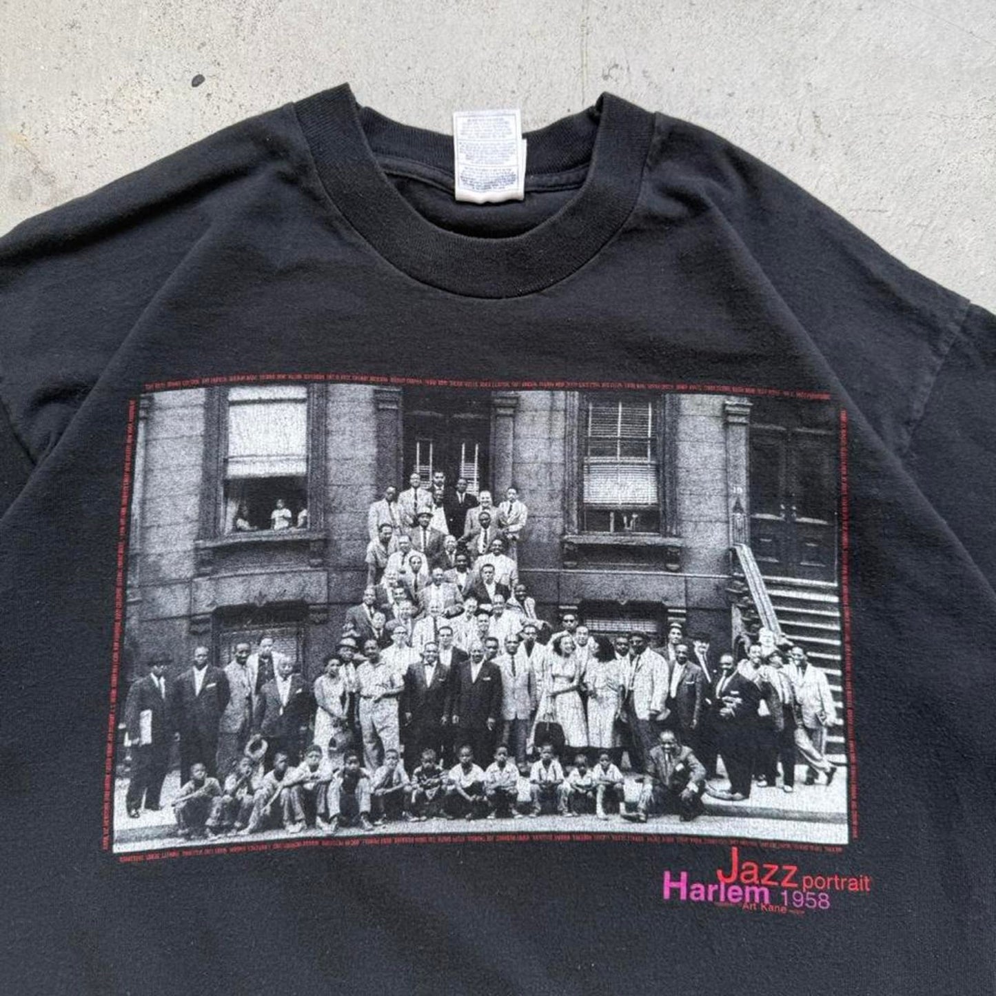 Vintage 90s Jazz Portrait Harlem 1958 Music History T-Shirt - X-Large