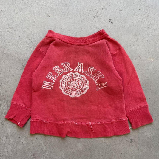 Vintage 1960s Nebraska Huskers School Crest Crewneck - Kids 1T