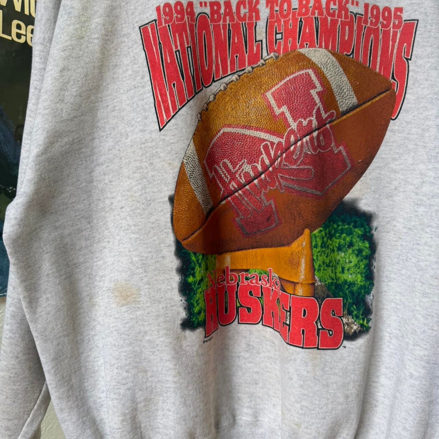 Vintage 90s Nebraska Huskers Football Crewneck - XX-Large