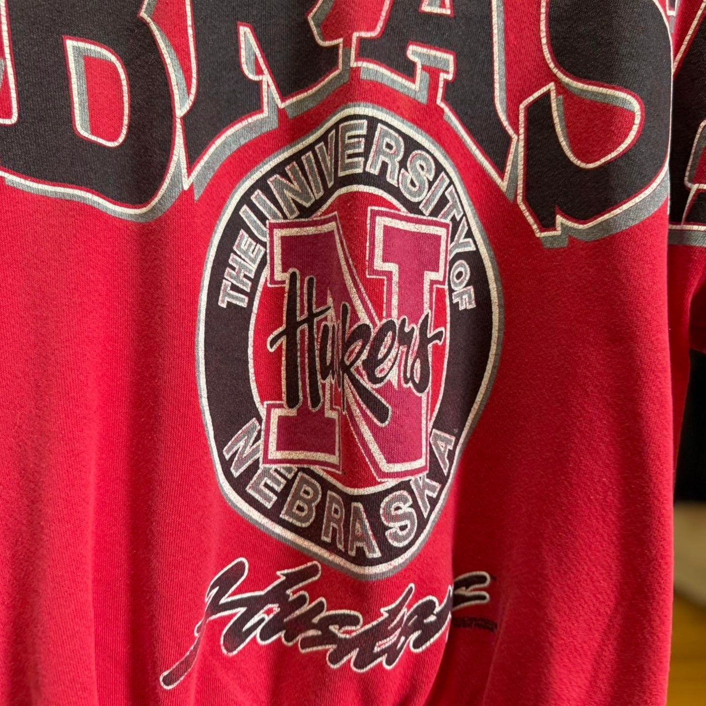 Vintage 90s Nebraska Huskers Spell Out Puff Print Crewneck