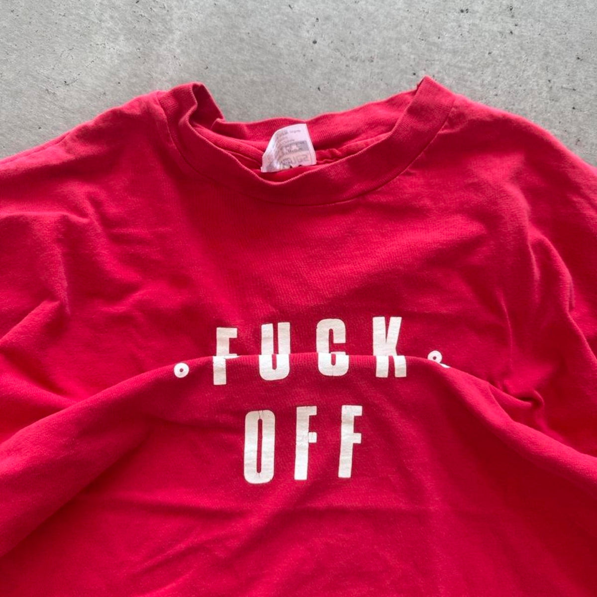Vintage 80s F*ck Off Russian Letter Humor T-Shirt - X-Large