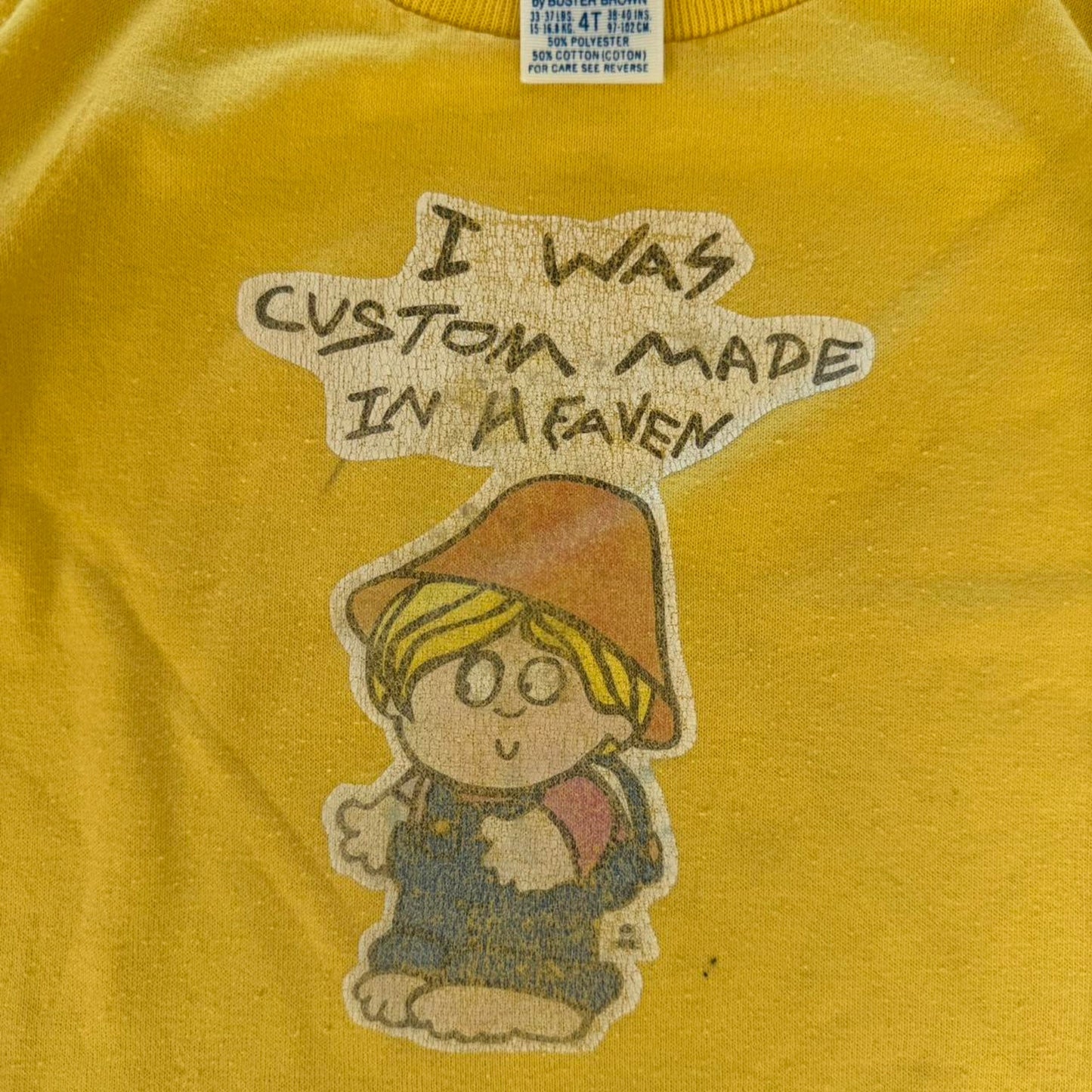 Vintage 80s I Was Custom Made In Heaven T-Shirt - Kids 4T