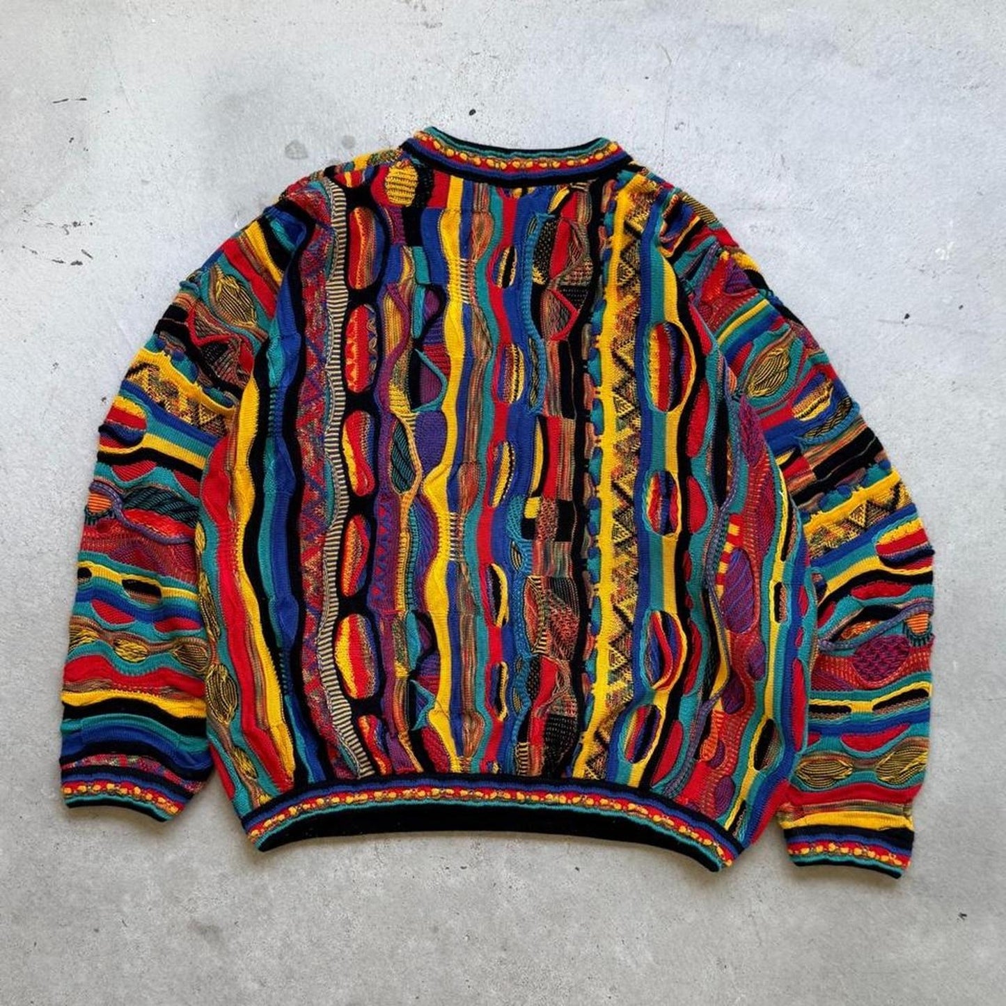 Vintage 90s Tundra Cotton 3D Knit Coogi Style Sweater - X-Large