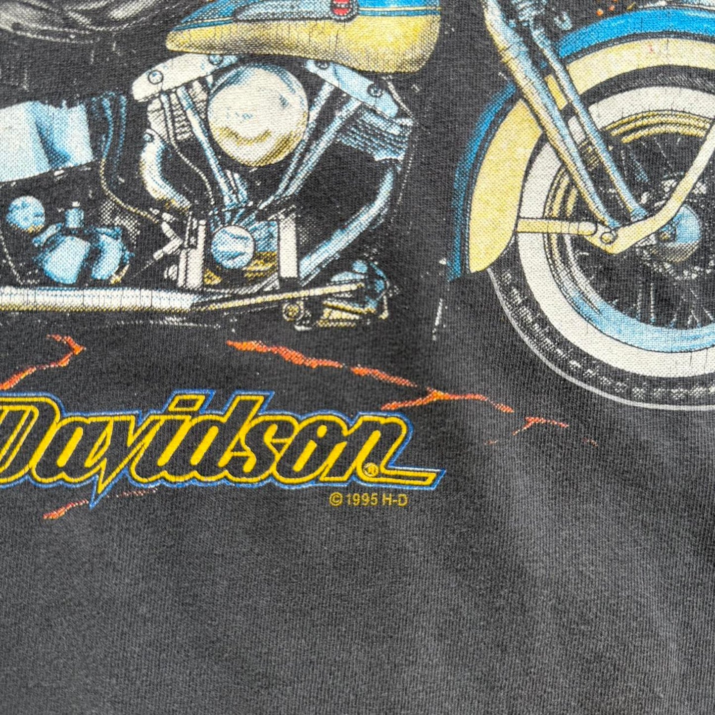 Vintage 90s Harley Davidson Hawaiian Primal Force Biker Volcano T-Shirt - XX-Large