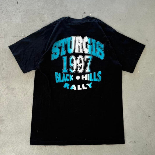 Vintage 1997 Sturgis Black Hills Rally Biker Motorcycle T-Shirt - Large