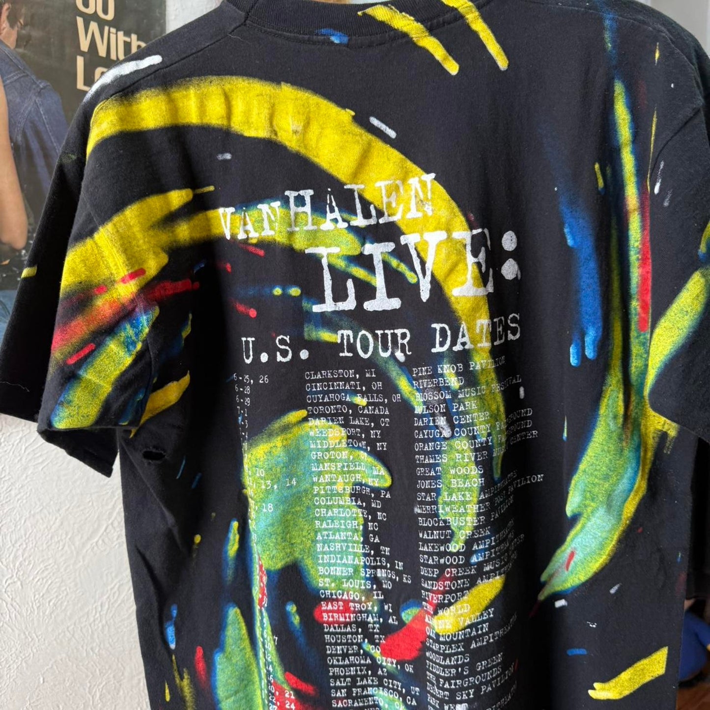 Vintage 90s Van Halen Live All Over Print Band T-Shirt - Large