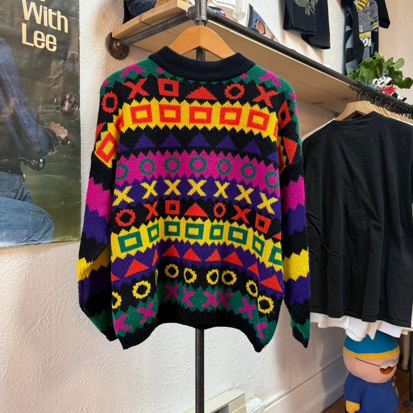 Vintage 90s Patterned Knit Sweater - Large (W)