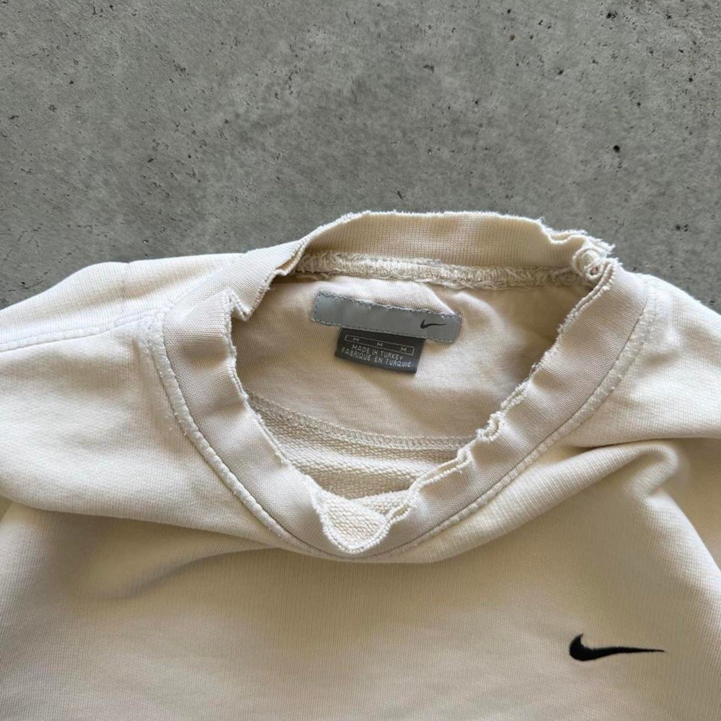 Vintage 90s Nike Earth Tone Cream Side Swoosh Crewneck - Medium