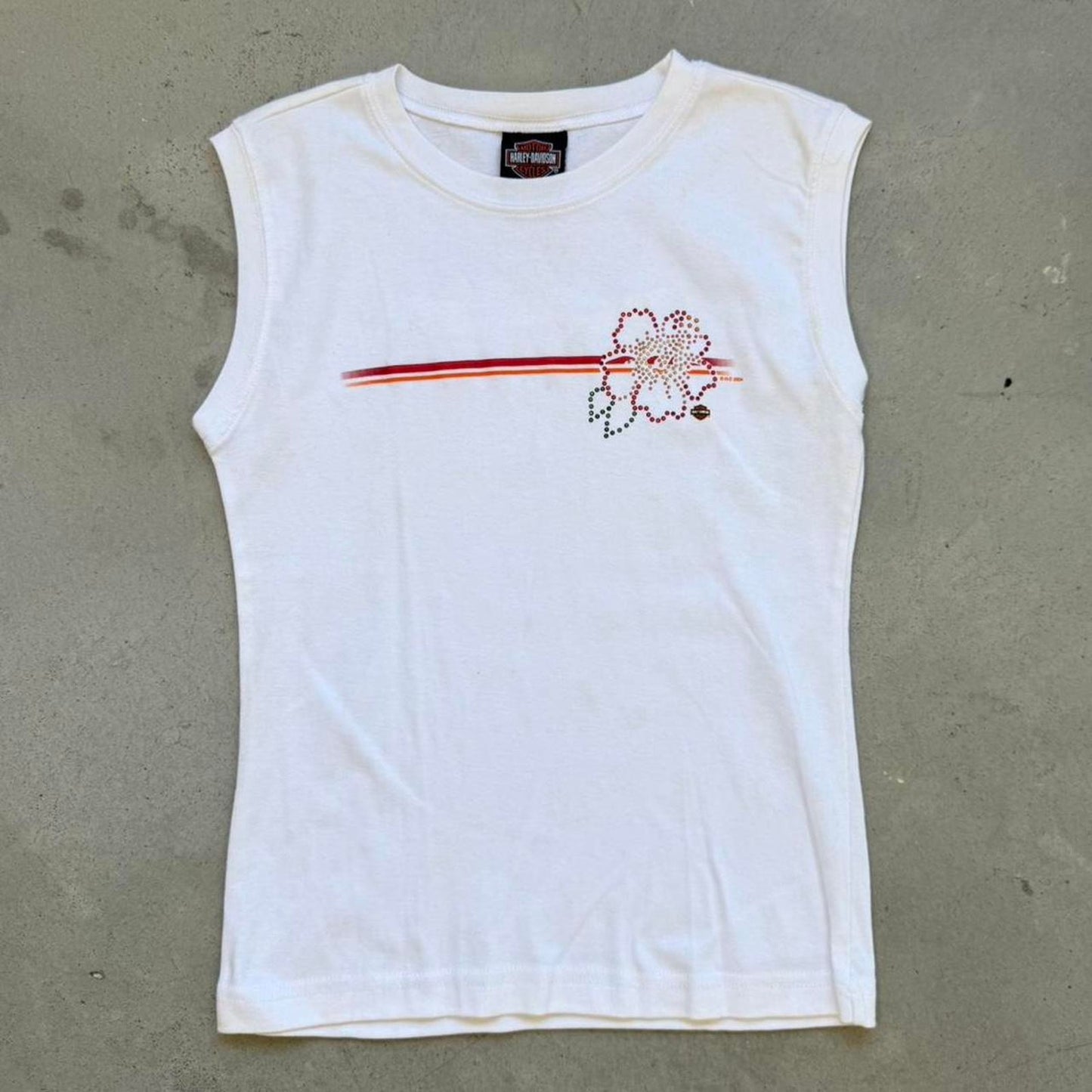Vintage Harley Davidson Flower California Tank Top - Large (W)
