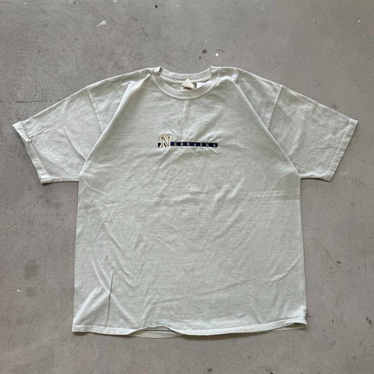 Vintage 90s Nebraska Embroidered T-Shirt - XX-Large
