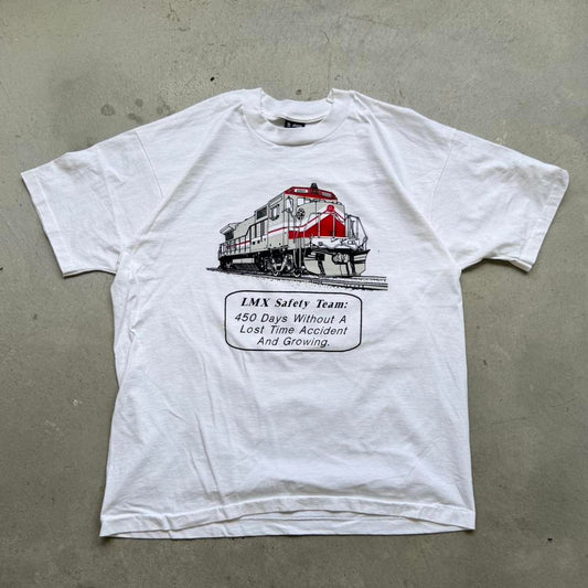 Vintage 90s Locomotive LMX Safety Show T-Shirt - X-Large