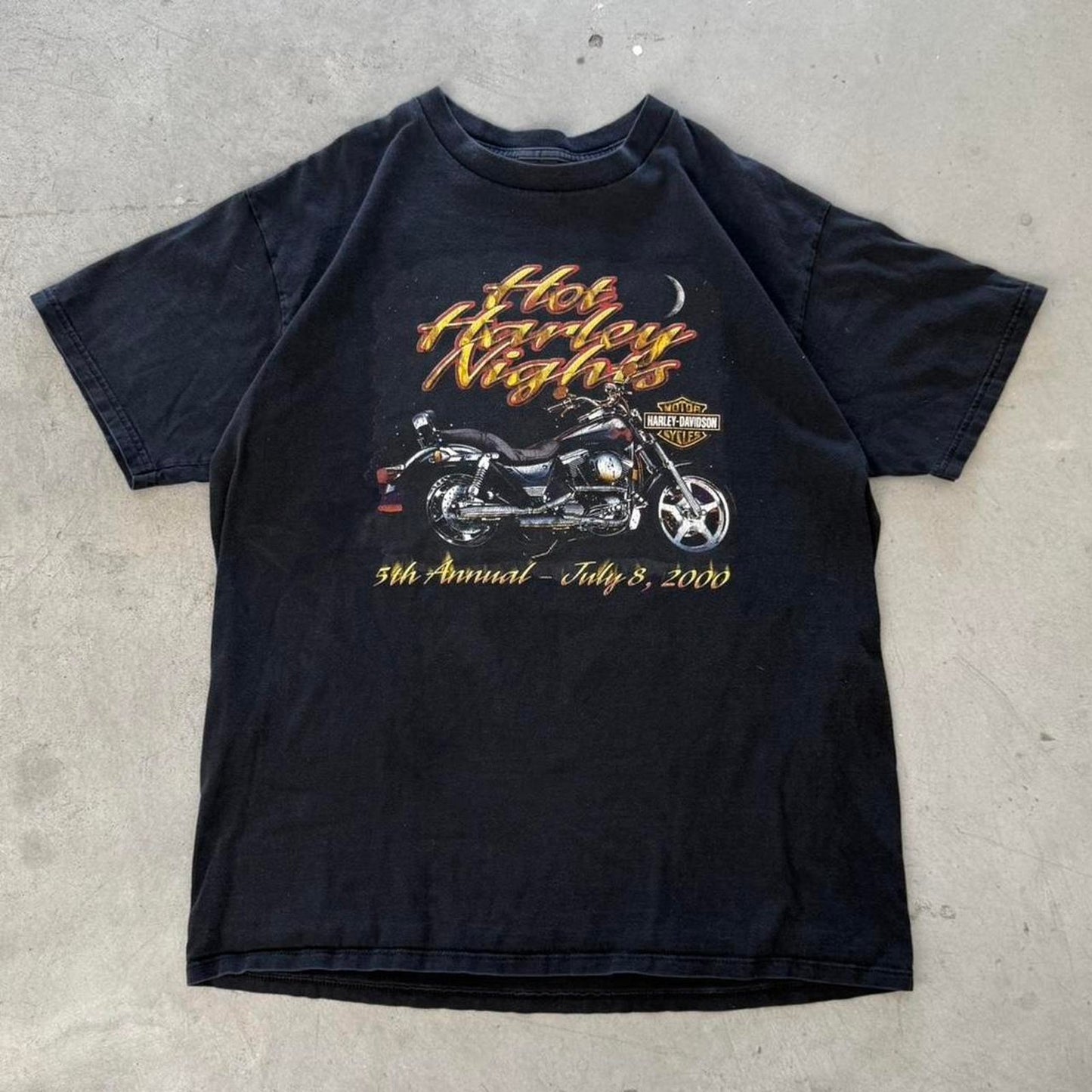 Vintage 2000 Hot Harley Nights Motorcycle Biker T-Shirt - X-Large