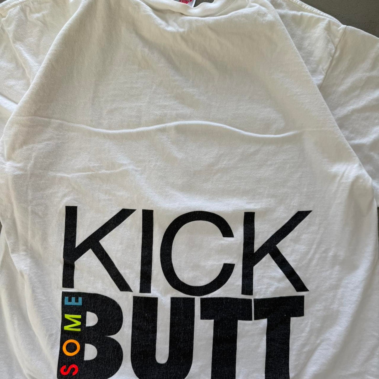 Vintage 90s Nike Kick Some Butt Swoosh T-Shirt - Large