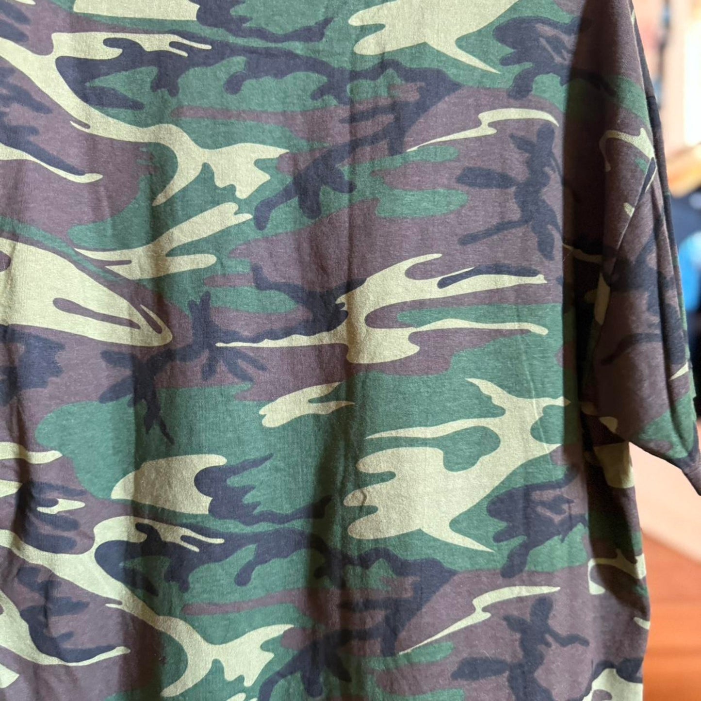 Vintage 90s Camo Camouflage Now You Can’t See Me Ringer T-Shirt