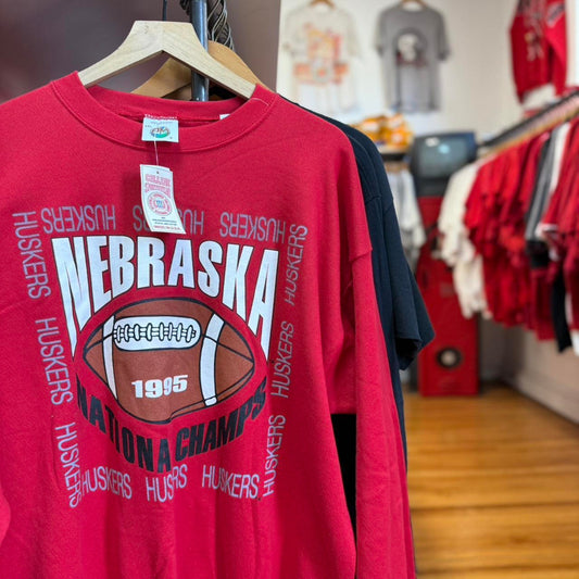 Vintage 90s Nebraska Huskers National Champs Football Crewneck