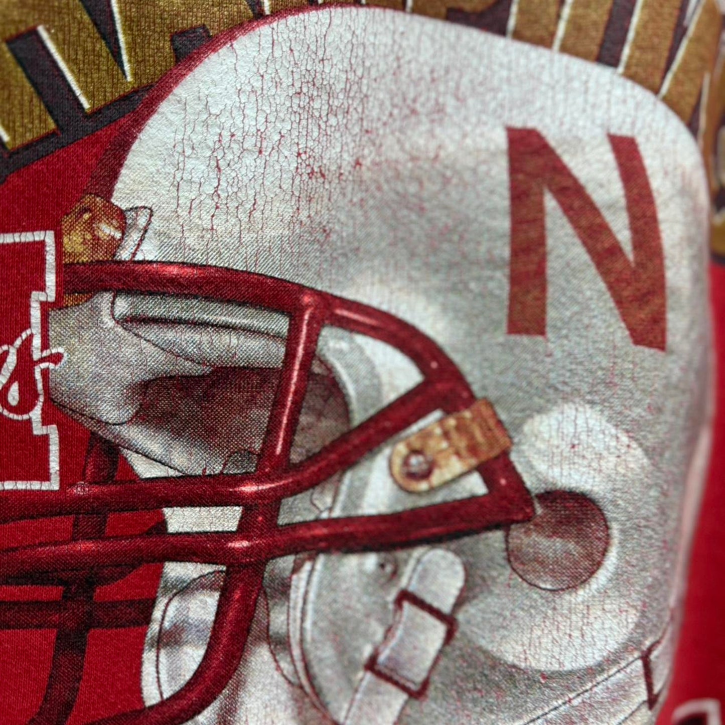 Vintage 90s Nebraska Huskers Helmet National Champions Crewneck - Large