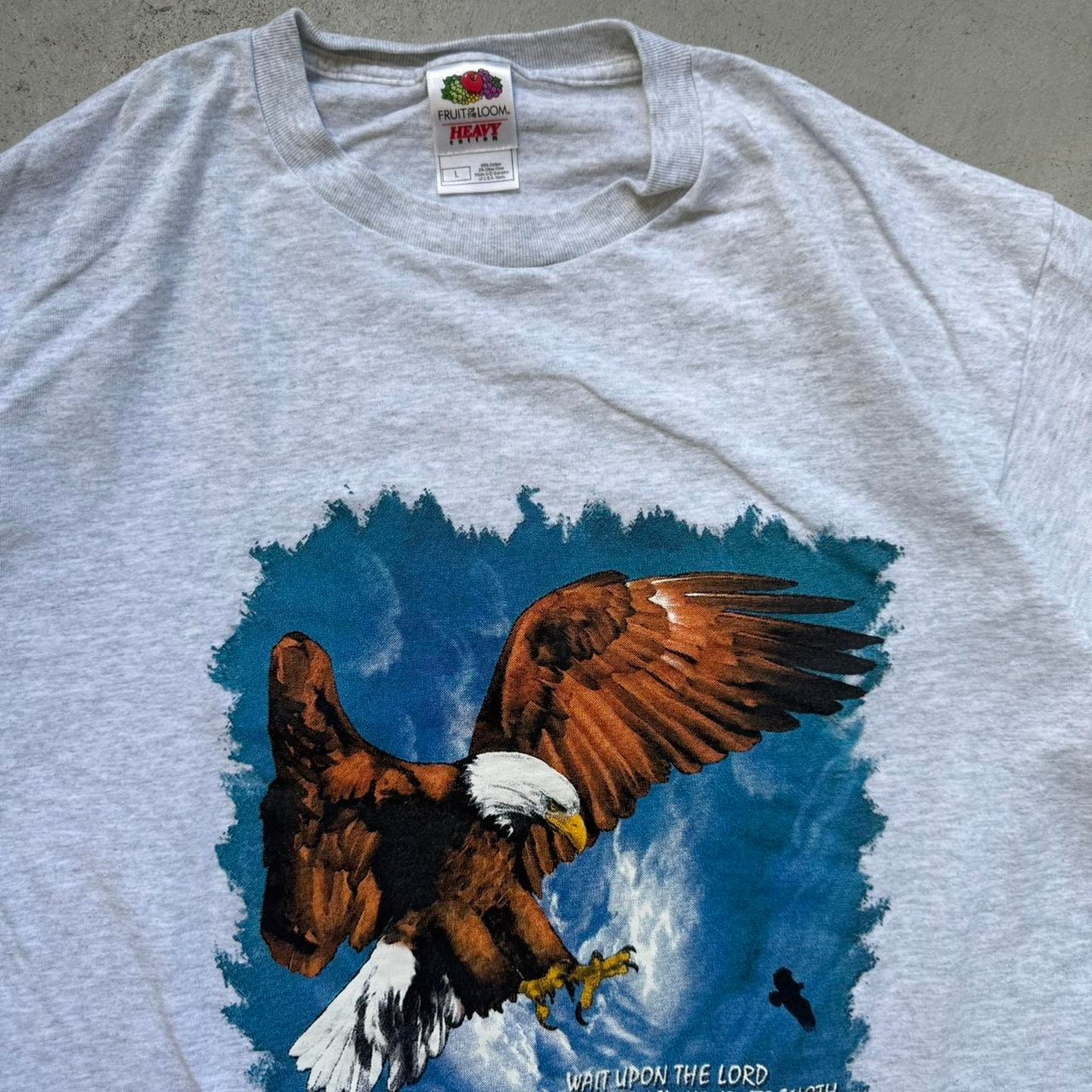 Vintage Y2K Jesus Bible Verse Eagle Animal T-Shirt - Large