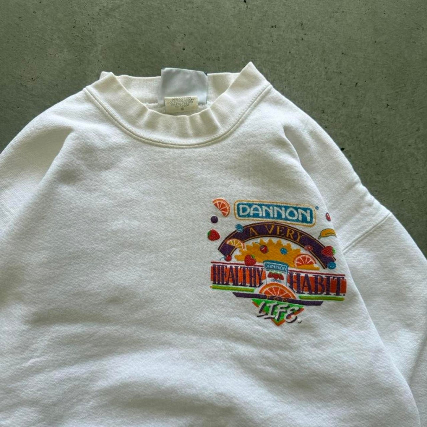 Vintage 90s Dannon Healthy Habitat Yogurt Promo Crewneck - Medium