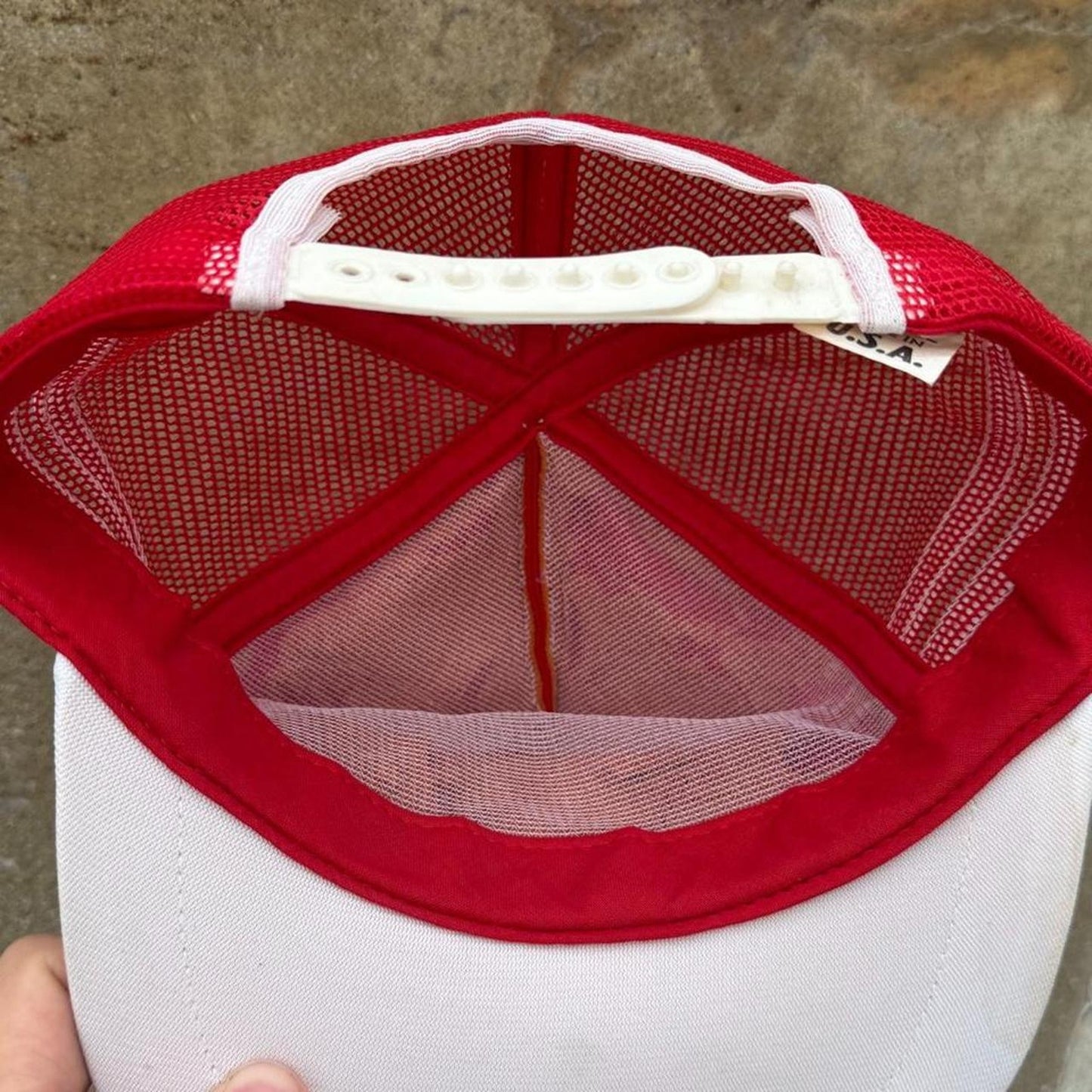 Vintage 80s Nebraska Huskers Three Stripe Trucker