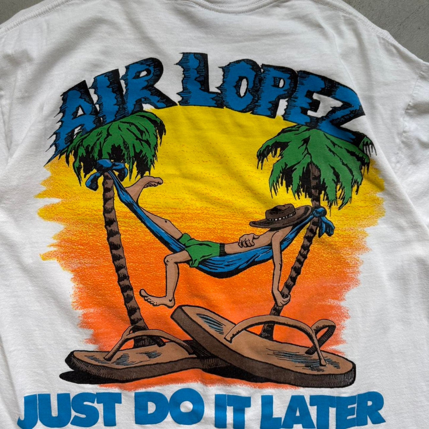 Vintage 90s Air Lopez Just Do it Later Nike Parody T-Shirt - X-Large